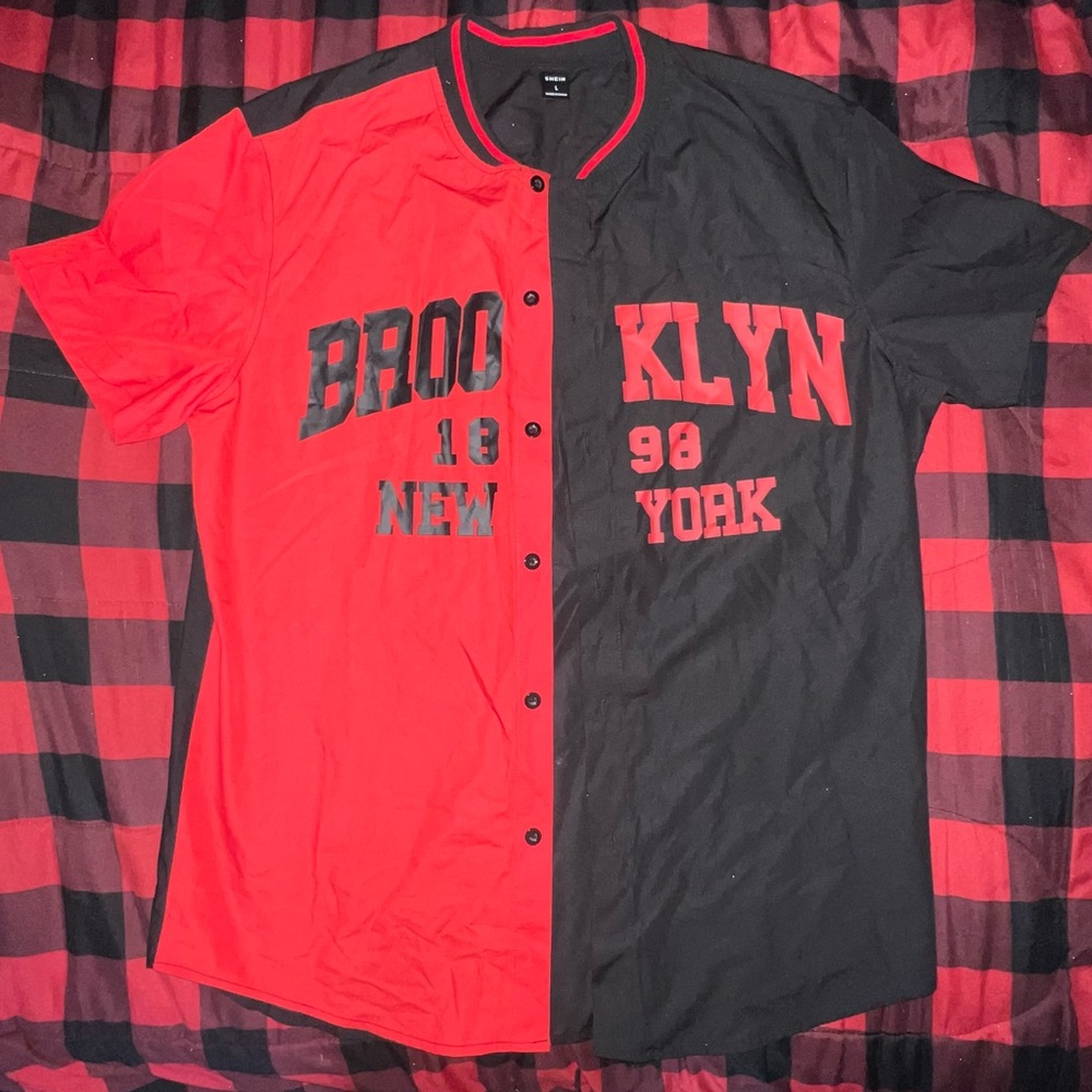 Brooklyn, New York, red and black jersey